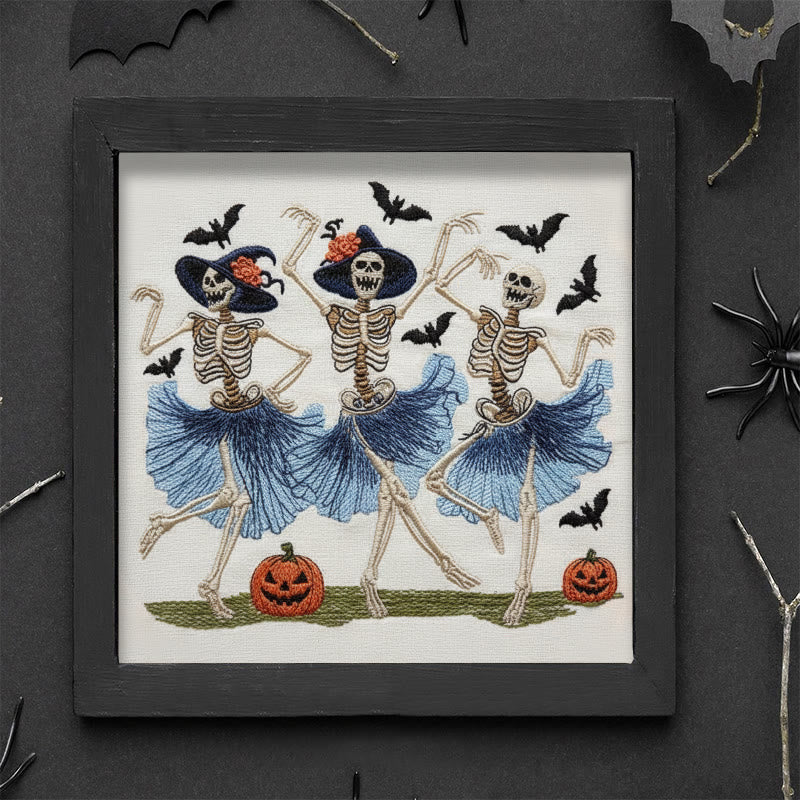 Rubbyoo Embroidery Kit - Ballet Skeleton | Halloween Gothic Handicraft | Diy Hanging Ornament  - image 2