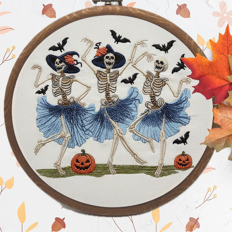 Rubbyoo Embroidery Kit - Ballet Skeleton | Halloween Gothic Handicraft | Diy Hanging Ornament  - image 7