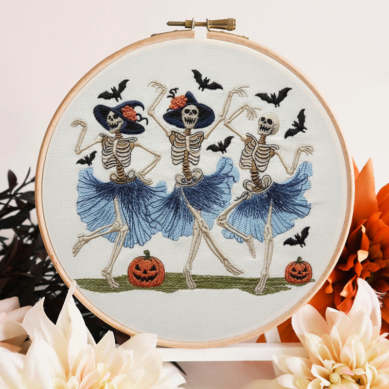 Rubbyoo Embroidery Kit - Ballet Skeleton | Halloween Gothic Handicraft | Diy Hanging Ornament  - image 3