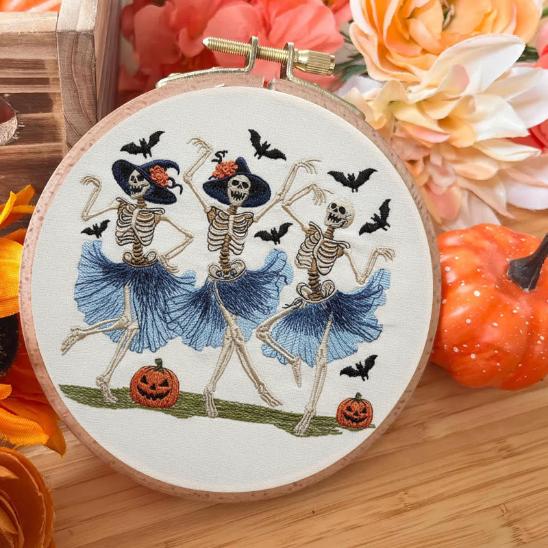 Rubbyoo Embroidery Kit - Ballet Skeleton | Halloween Gothic Handicraft | Diy Hanging Ornament  - image 5