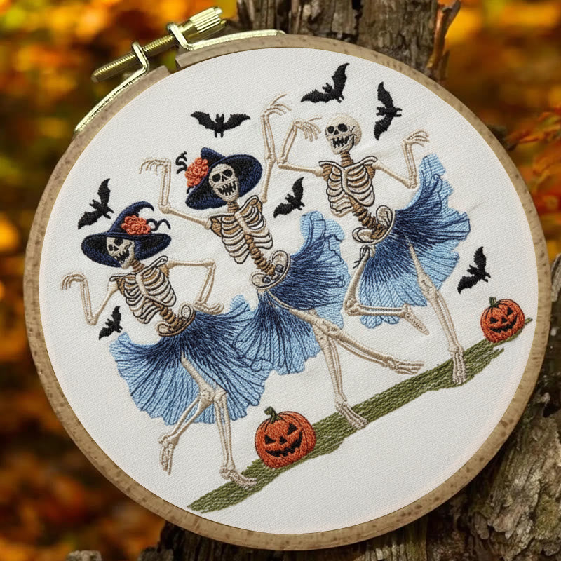Rubbyoo Embroidery Kit - Ballet Skeleton | Halloween Gothic Handicraft | Diy Hanging Ornament  - image 8