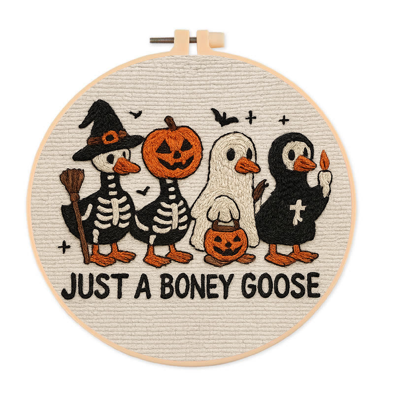 Rubbyoo Embroidery Kit - Boney Goose | Spooky Halloween Animal | Handmade Gift Idea - 20*20cm - image 0