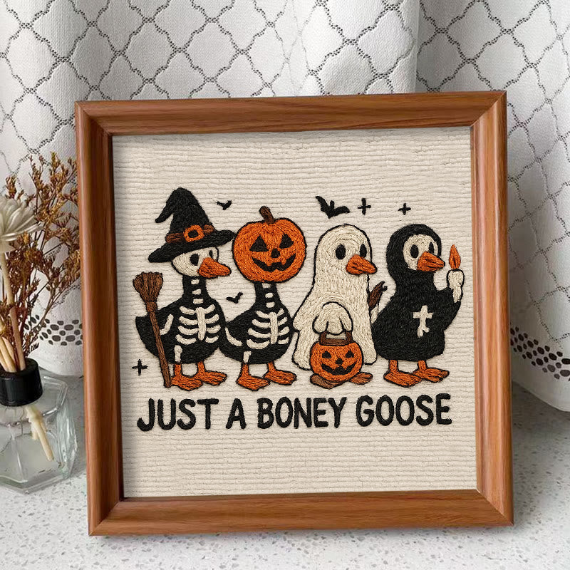 Rubbyoo Embroidery Kit - Boney Goose | Spooky Halloween Animal | Handmade Gift Idea - Embroidery Kit Plus An Extra Frame - image 9
