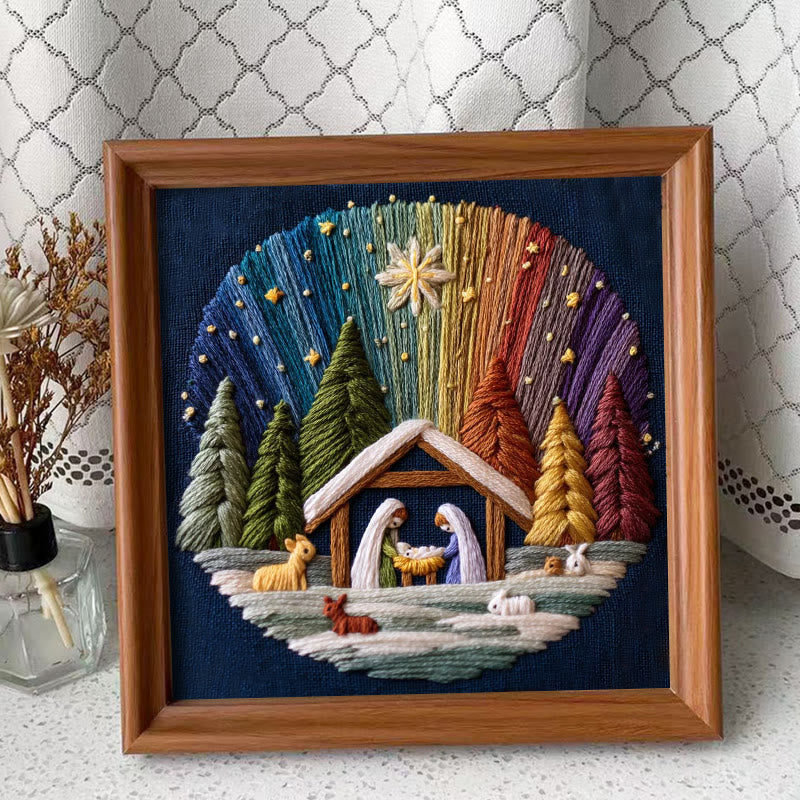 Rubbyoo Embroidery Kit - Nativity With Aurora | Stunning Christmas Gift | Precious Handmade Collection  - Embroidery Kit Plus An Extra Frame - image 9