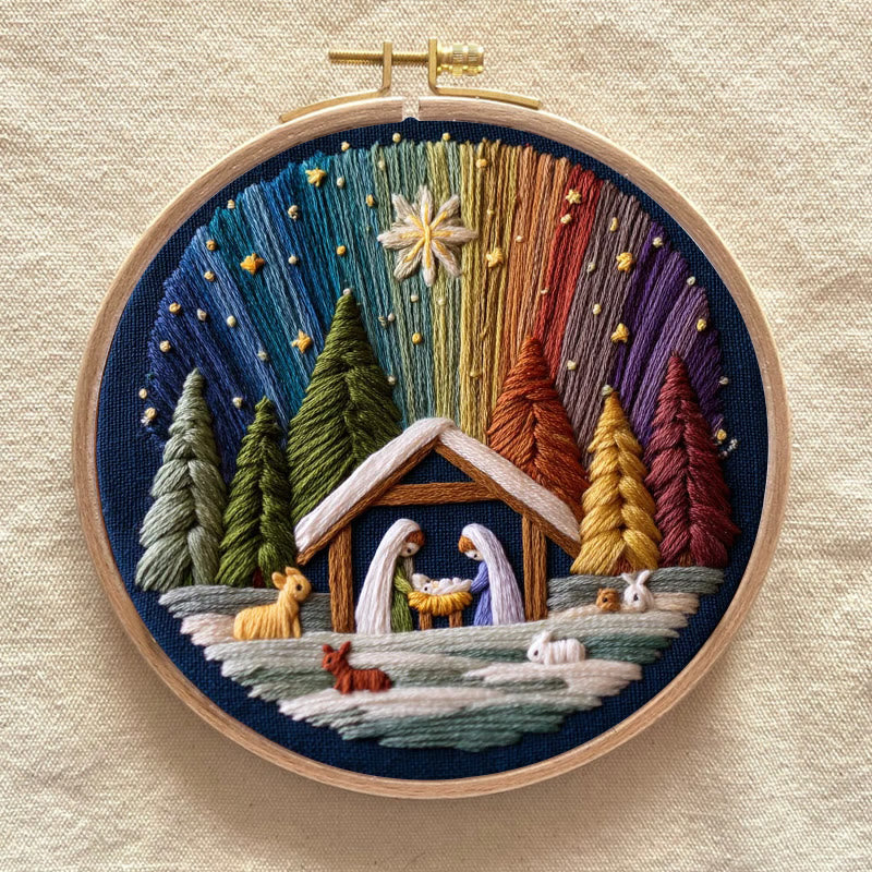 Rubbyoo Embroidery Kit - Nativity With Aurora | Stunning Christmas Gift | Precious Handmade Collection  - image 4