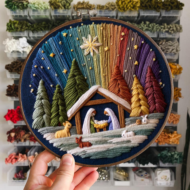 Rubbyoo Embroidery Kit - Nativity With Aurora | Stunning Christmas Gift | Precious Handmade Collection  - image 2