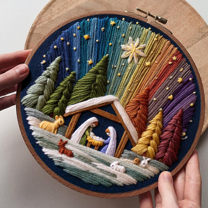 Rubbyoo Embroidery Kit - Nativity With Aurora | Stunning Christmas Gift | Precious Handmade Collection  - image 3