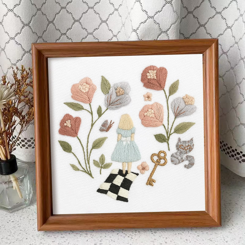 Rubbyoo Embroidery Kit - Fantasy Wonderland | Easy Floral Artwork | Diy Birthday Gift - Embroidery Kit Plus An Extra Frame - image 7