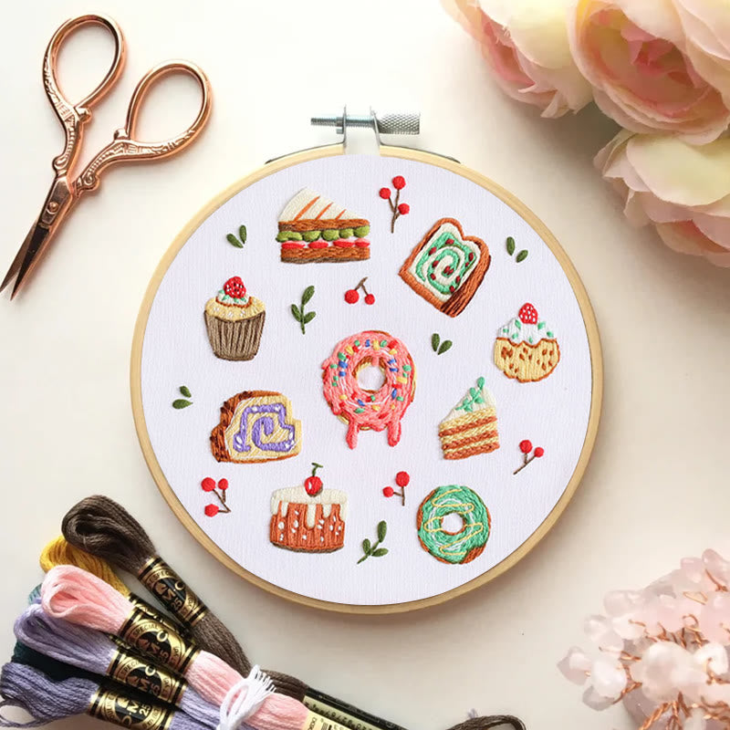 Rubbyoo Embroidery Kit - Yummy Pastry |  Beginner Handmade Craft | Decorative Gift For Desert Lover - image 1