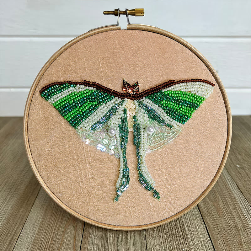 Rubbyoo Bead Embroidery Kit - Green Luna Moth | Exquisite Handmade Craft | Nice Home Decor - image 8