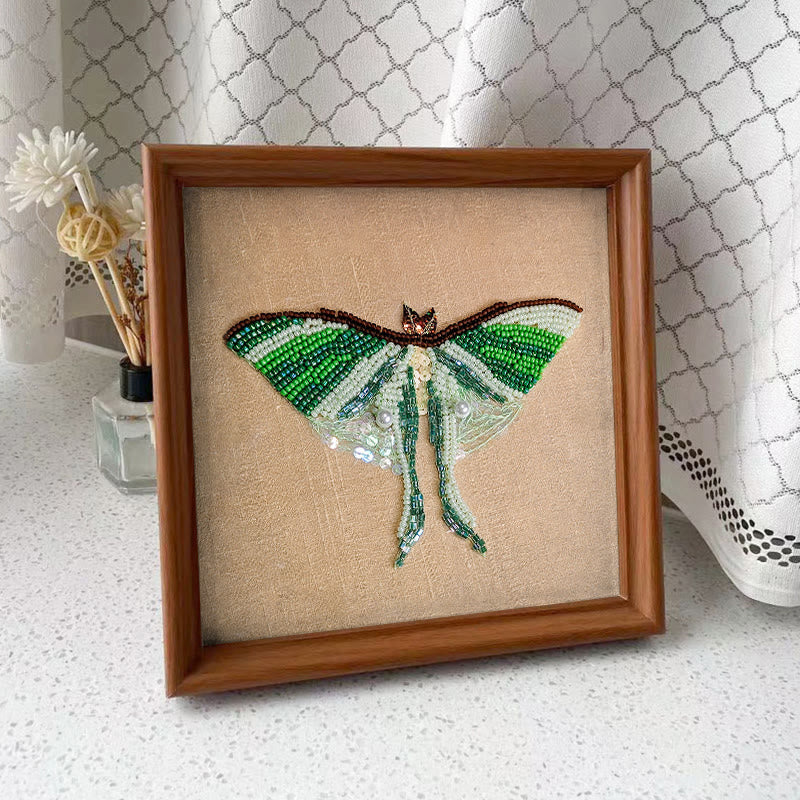 Rubbyoo Bead Embroidery Kit - Green Luna Moth | Exquisite Handmade Craft | Nice Home Decor - image 9