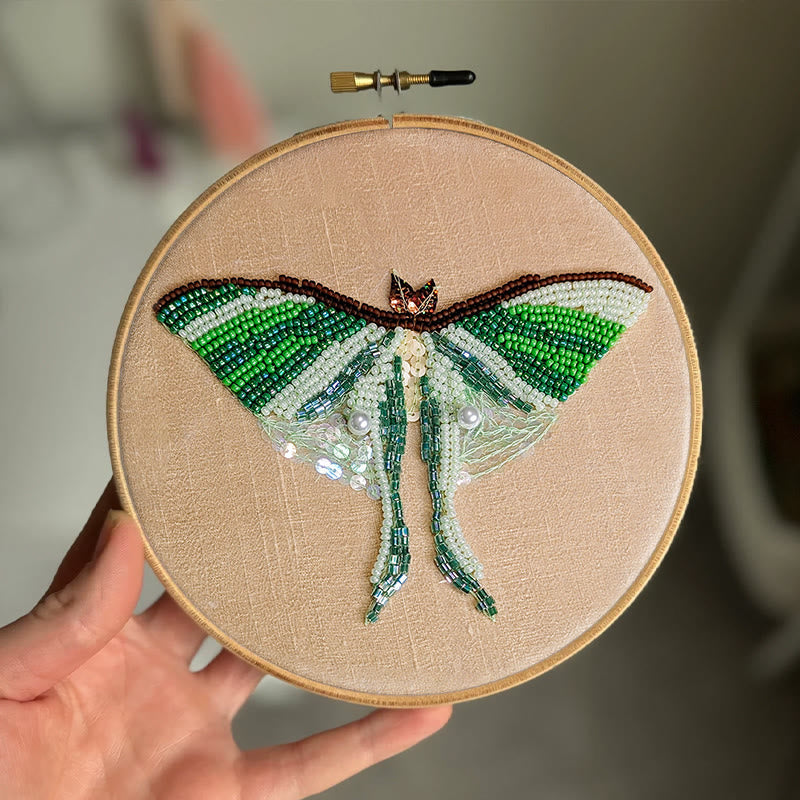 Rubbyoo Bead Embroidery Kit - Green Luna Moth | Exquisite Handmade Craft | Nice Home Decor - image 5
