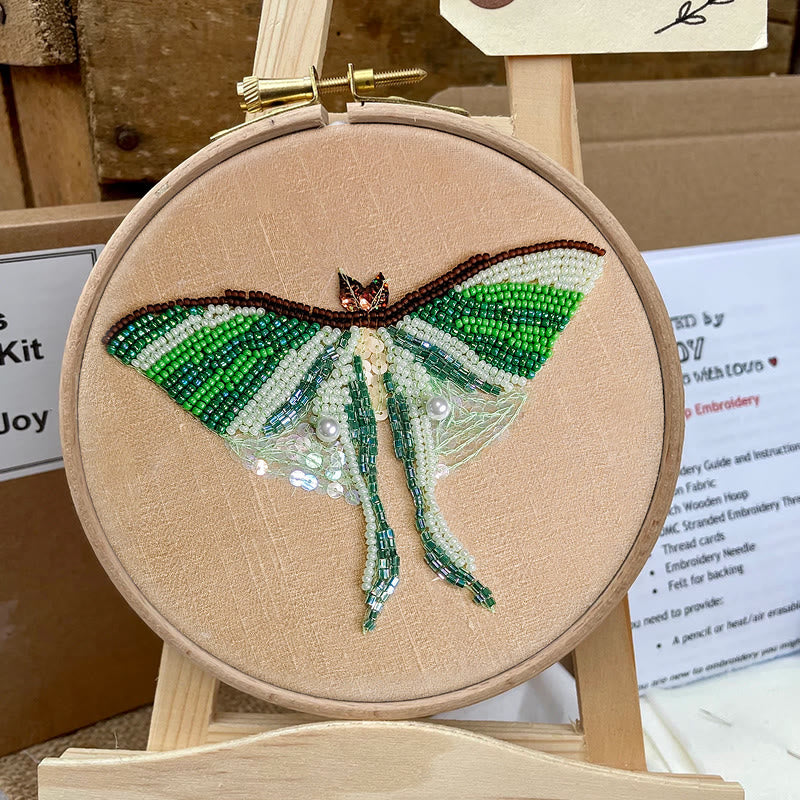 Rubbyoo Bead Embroidery Kit - Green Luna Moth | Exquisite Handmade Craft | Nice Home Decor - image 7