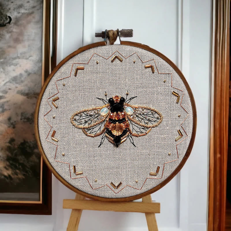 Rubbyoo Bead Embroidery Kit - Golden Bee | Easy Handmade Needlepoint | Diy Decorative Ornament - image 6