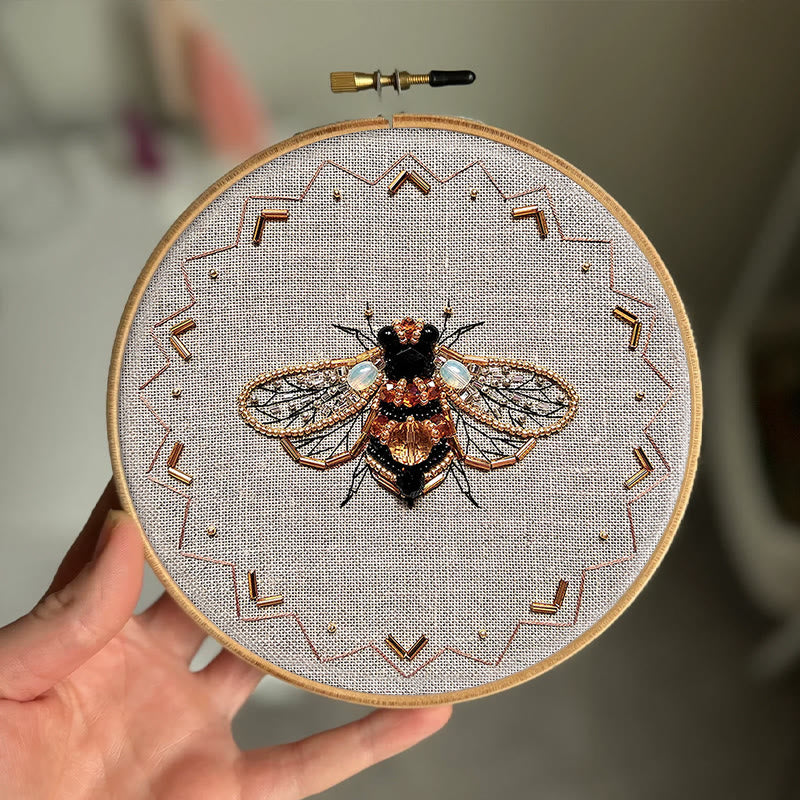 Rubbyoo Bead Embroidery Kit - Golden Bee | Easy Handmade Needlepoint | Diy Decorative Ornament - image 5