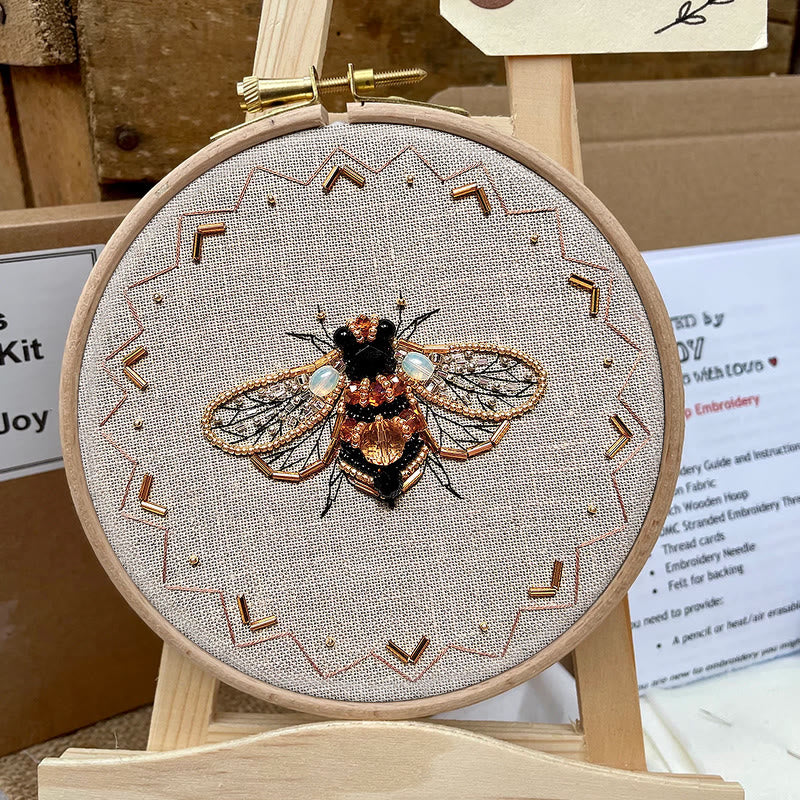 Rubbyoo Bead Embroidery Kit - Golden Bee | Easy Handmade Needlepoint | Diy Decorative Ornament - image 7
