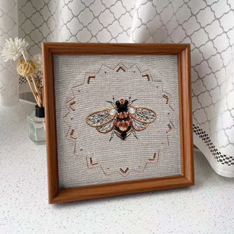 Rubbyoo Bead Embroidery Kit - Golden Bee | Easy Handmade Needlepoint | Diy Decorative Ornament - image 9