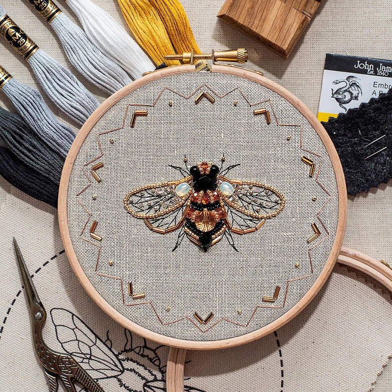 Rubbyoo Bead Embroidery Kit - Golden Bee | Easy Handmade Needlepoint | Diy Decorative Ornament - image 3