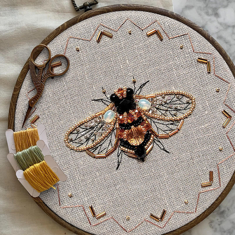 Rubbyoo Bead Embroidery Kit - Golden Bee | Easy Handmade Needlepoint | Diy Decorative Ornament - image 4