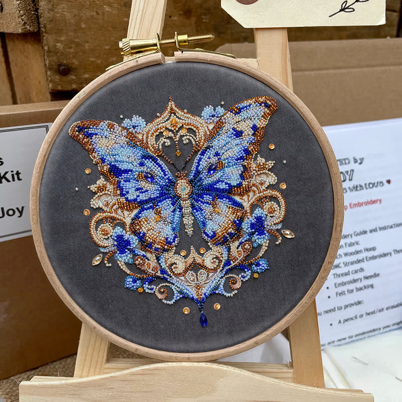 Rubbyoo Bead Embroidery Kit - Stunning Butterfly | Precious Handmade Art | Perfect Gift For Her - image 4