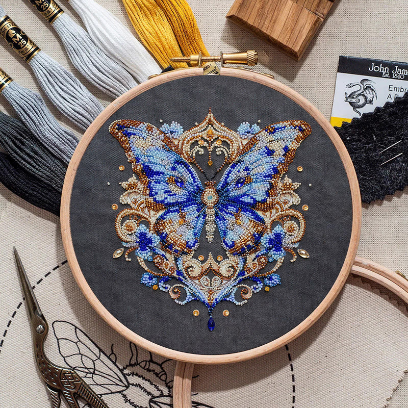 Rubbyoo Bead Embroidery Kit - Stunning Butterfly | Precious Handmade Art | Perfect Gift For Her - image 3
