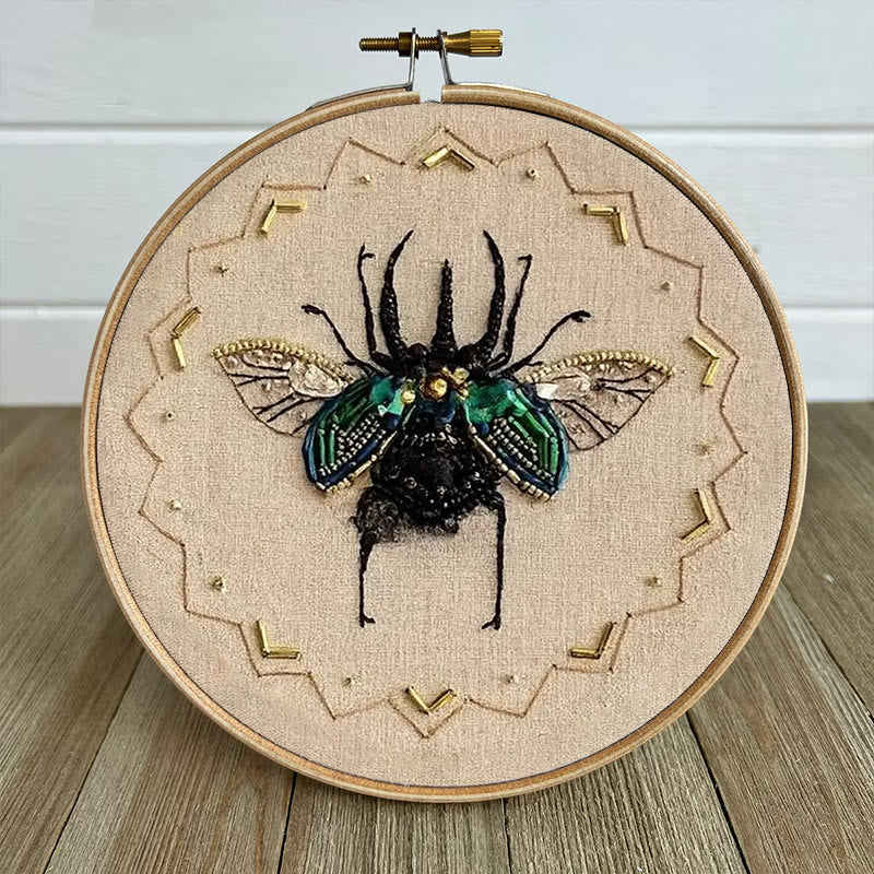 Rubbyoo Bead Embroidery Kit - Black Scarab | Handmade Craft For Adults | Easy Insect Needlepoint - image 5