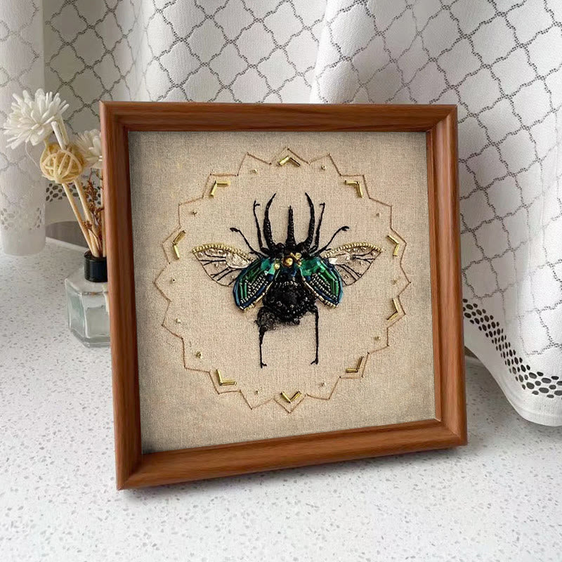 Rubbyoo Bead Embroidery Kit - Black Scarab | Handmade Craft For Adults | Easy Insect Needlepoint - image 9