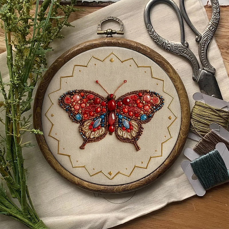 Rubbyoo Bead Embroidery Kit - Vibrant Butterfly | Diy Beginner Handicraft | Charming Home Decor - image 1