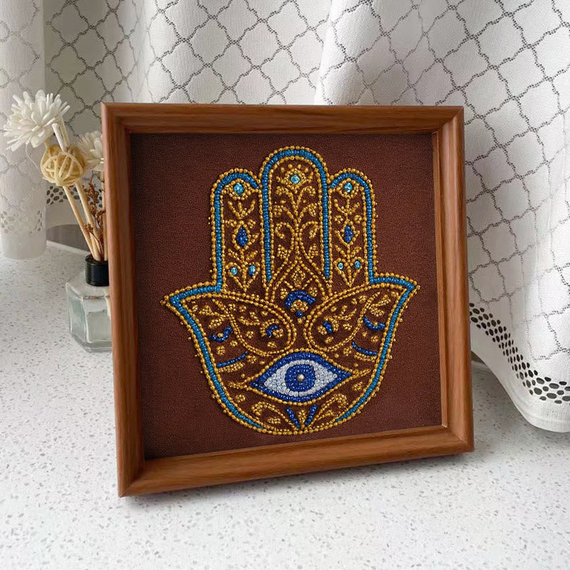 Rubbyoo Bead Embroidery Kit - Golden Hamsa | Diy Bead Artwork | Creative Gift For Crafters - image 9