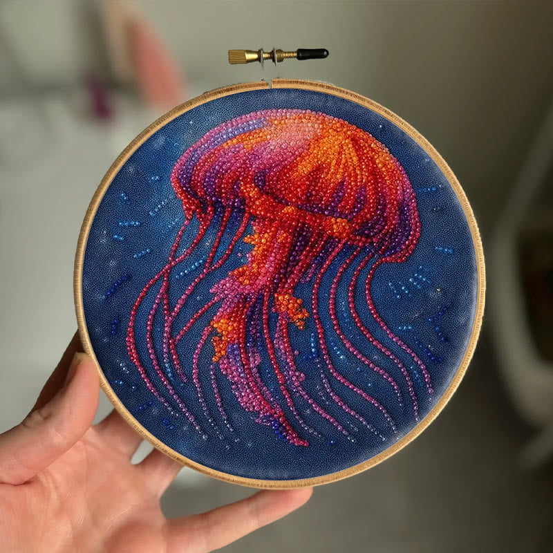 Rubbyoo Bead Embroidery Kit - Glowing Jellyfish | Creative Handmade Gifts | Handicraft For Beginners - image 7