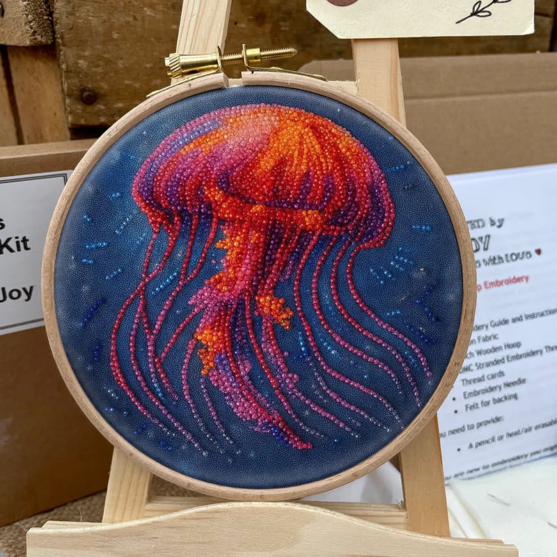 Rubbyoo Bead Embroidery Kit - Glowing Jellyfish | Creative Handmade Gifts | Handicraft For Beginners - image 8