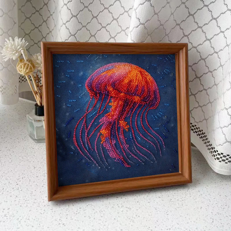 Rubbyoo Bead Embroidery Kit - Glowing Jellyfish | Creative Handmade Gifts | Handicraft For Beginners - image 9