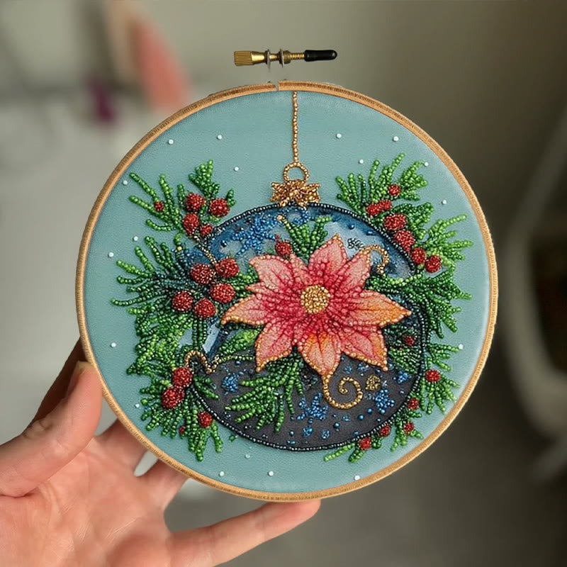 Rubbyoo Bead Embroidery Kit - Sparkling Floral Ball | Diy Christmas Ornament | Colourful Needle Artcraft - image 4