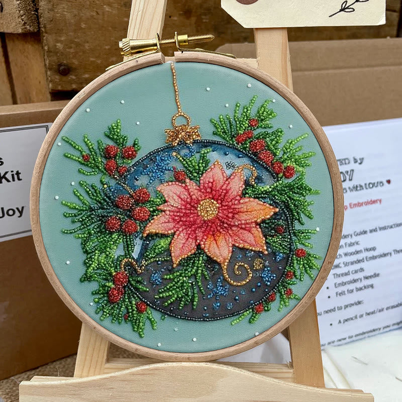 Rubbyoo Bead Embroidery Kit - Sparkling Floral Ball | Diy Christmas Ornament | Colourful Needle Artcraft - image 8