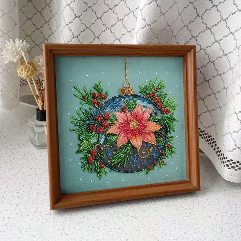 Rubbyoo Bead Embroidery Kit - Sparkling Floral Ball | Diy Christmas Ornament | Colourful Needle Artcraft - image 9