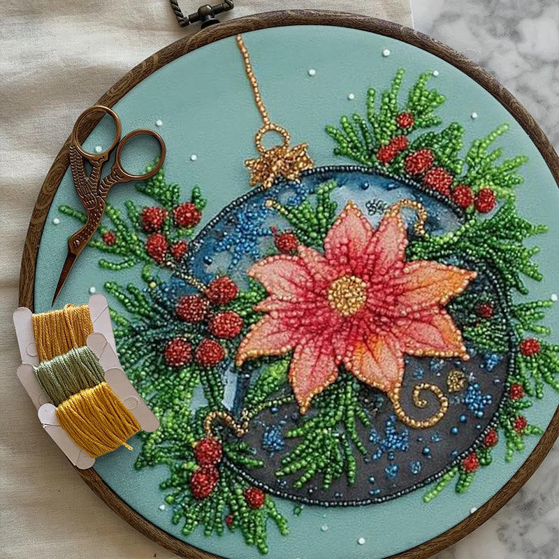 Rubbyoo Bead Embroidery Kit - Sparkling Floral Ball | Diy Christmas Ornament | Colourful Needle Artcraft - image 1