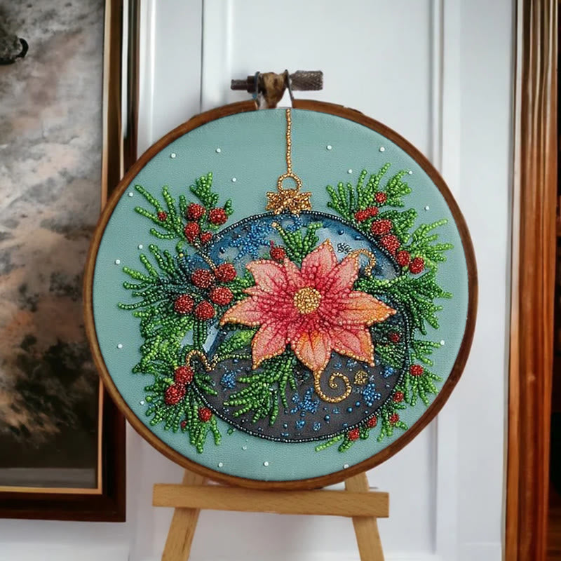 Rubbyoo Bead Embroidery Kit - Sparkling Floral Ball | Diy Christmas Ornament | Colourful Needle Artcraft - image 5