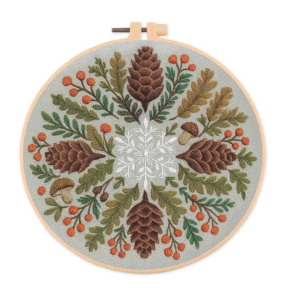 Rubbyoo Embroidery Kit - Winter Wreath | Diy Christmas Decoration | Perfect Craft For Beginners - 15*15cm - Embroidery Kit - image 0