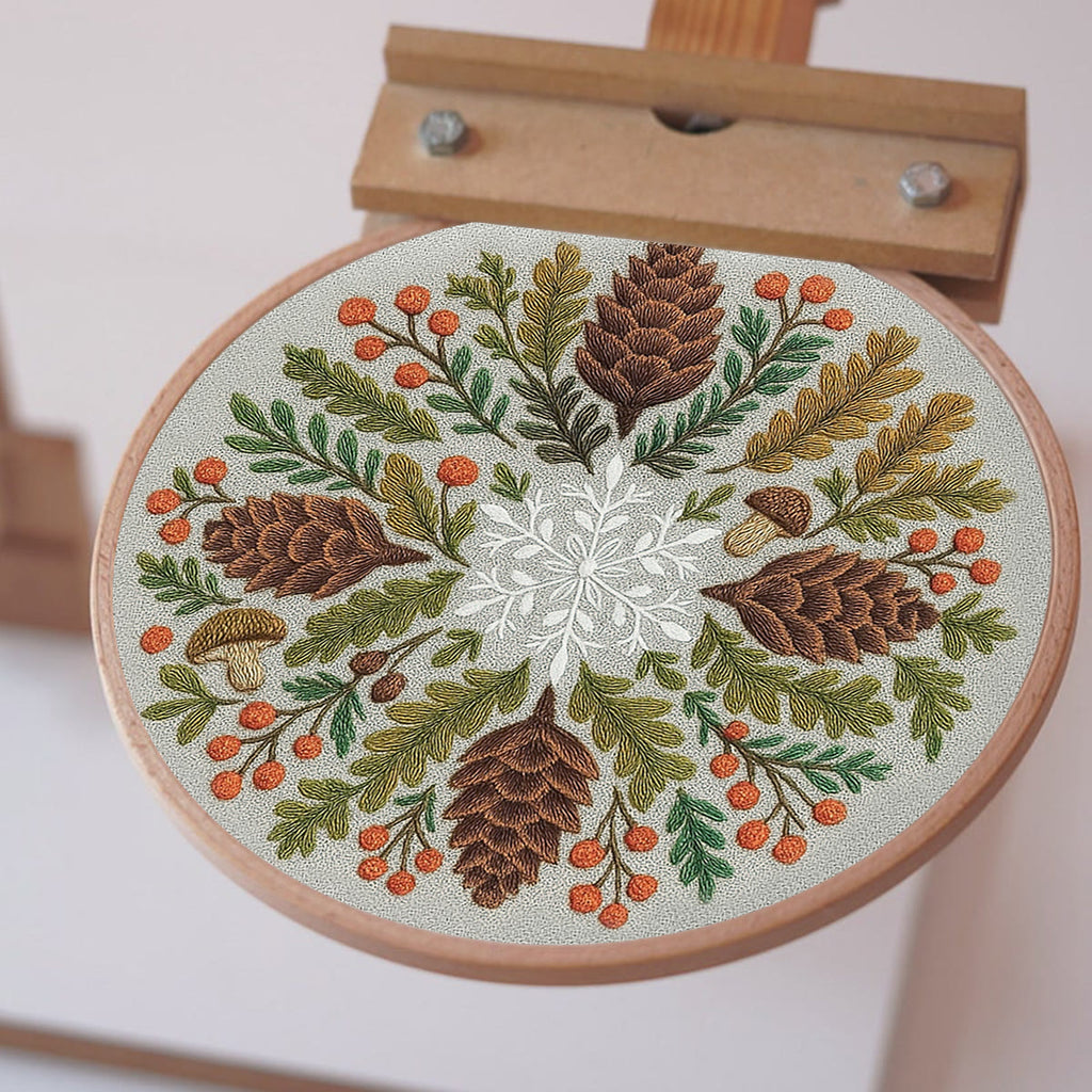 Rubbyoo Embroidery Kit - Winter Wreath | Diy Christmas Decoration | Perfect Craft For Beginners - image 6
