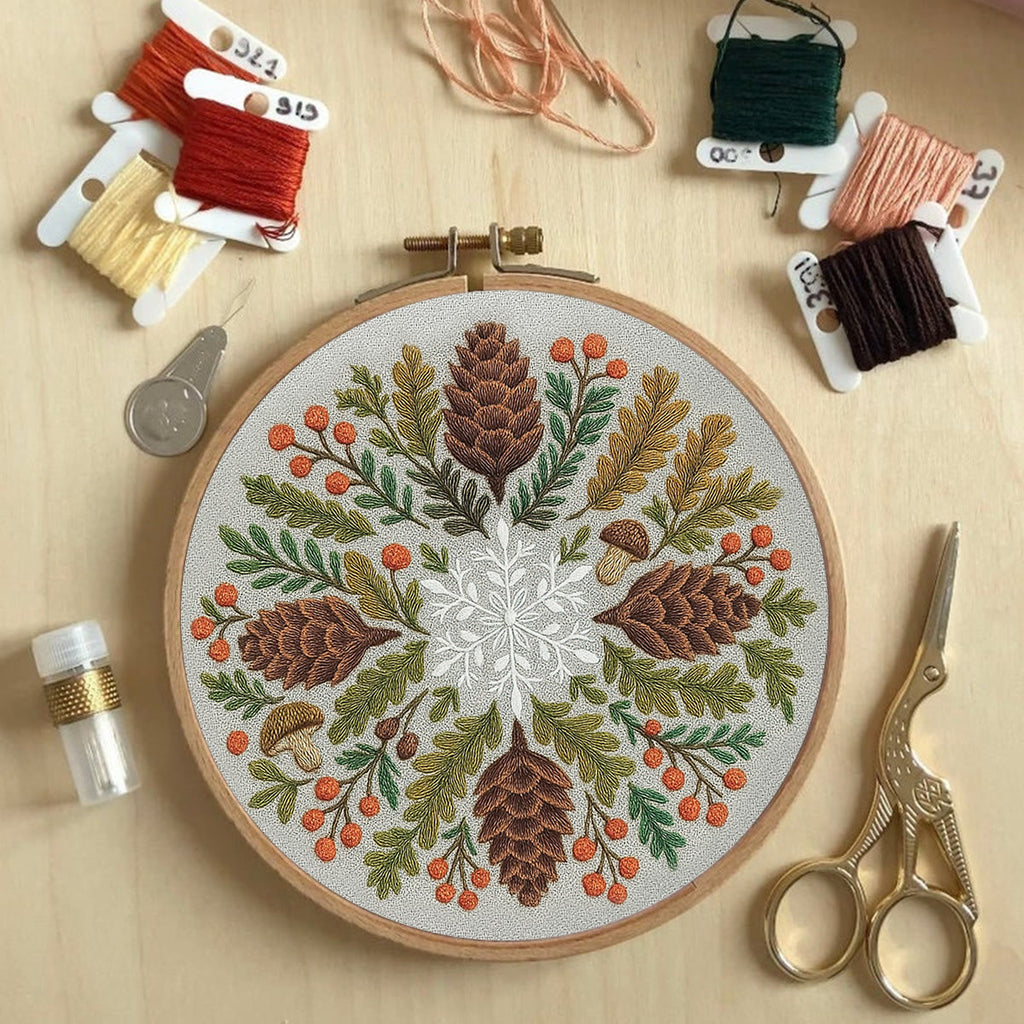 Rubbyoo Embroidery Kit - Winter Wreath | Diy Christmas Decoration | Perfect Craft For Beginners - image 8