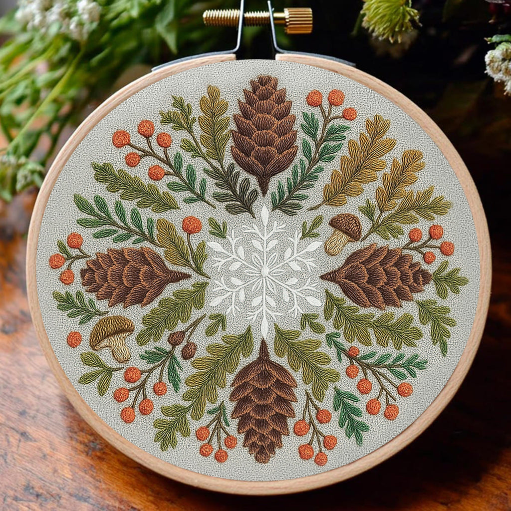 Rubbyoo Embroidery Kit - Winter Wreath | Diy Christmas Decoration | Perfect Craft For Beginners - image 2