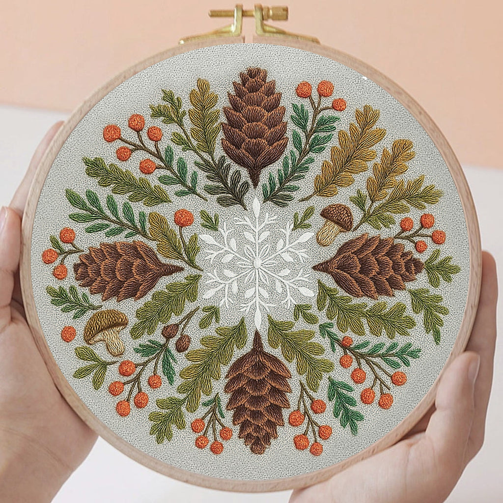 Rubbyoo Embroidery Kit - Winter Wreath | Diy Christmas Decoration | Perfect Craft For Beginners - image 4