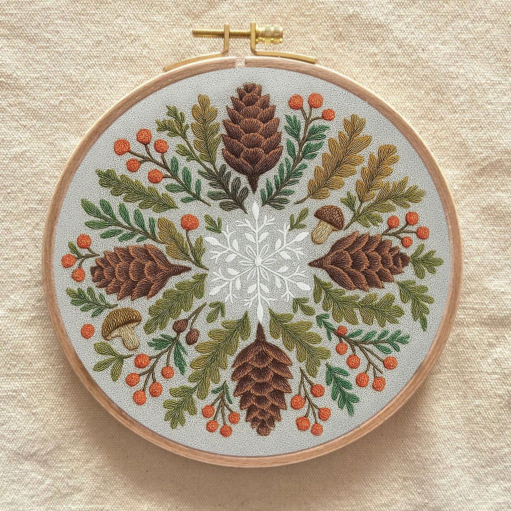Rubbyoo Embroidery Kit - Winter Wreath | Diy Christmas Decoration | Perfect Craft For Beginners - image 5