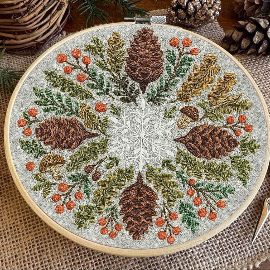 Rubbyoo Embroidery Kit - Winter Wreath | Diy Christmas Decoration | Perfect Craft For Beginners - image 3