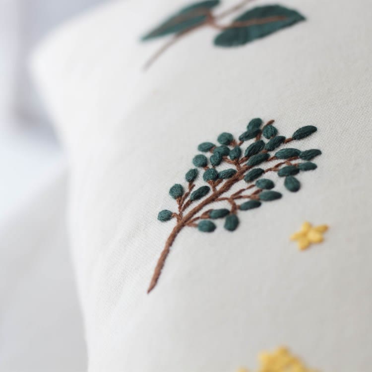 Embroidery Pillow Case Kits | Easy Floral Needlework | Perfect Handicraft For House Warming - image 4