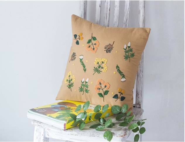 Embroidery Pillow Case Kits | Easy Floral Needlework | Perfect Handicraft For House Warming - image 3