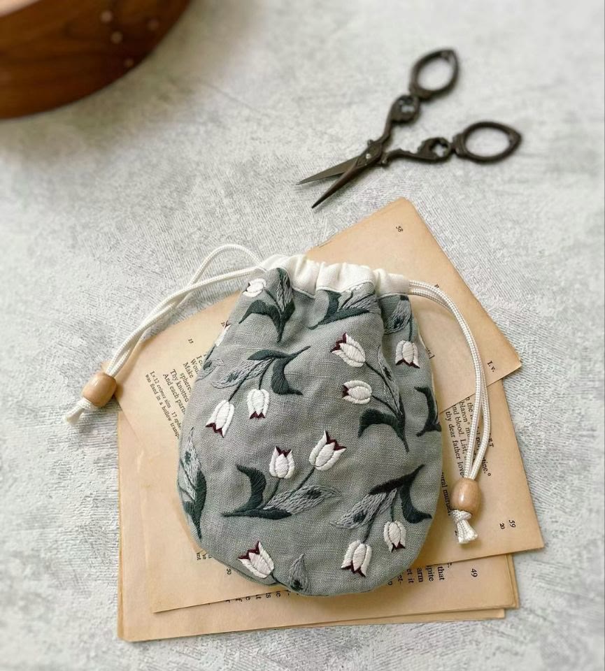 Handmade Drawstring Pouch Kit | Handmade Gift For Mother | Diy Craft For Beginner  - image 0