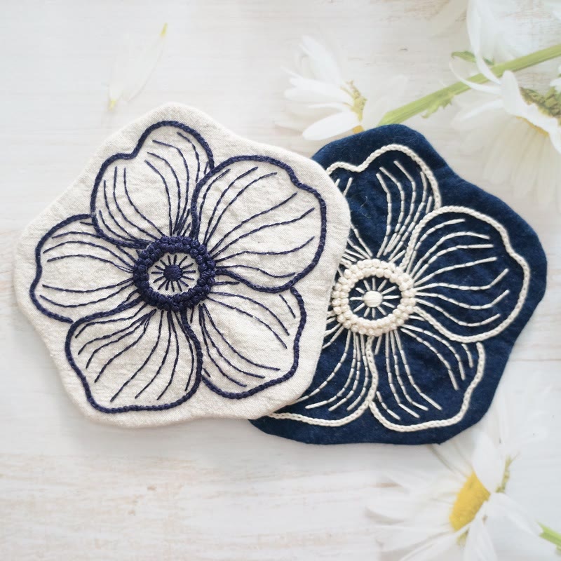 Embroidery Flower Coasters Kit | Creative Desk Decoration | Nice Handmade Gift | Diy Cup Mat - image 2