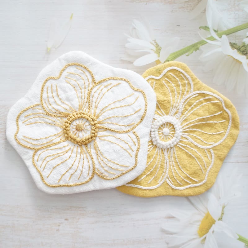 Embroidery Flower Coasters Kit | Creative Desk Decoration | Nice Handmade Gift | Diy Cup Mat - image 5