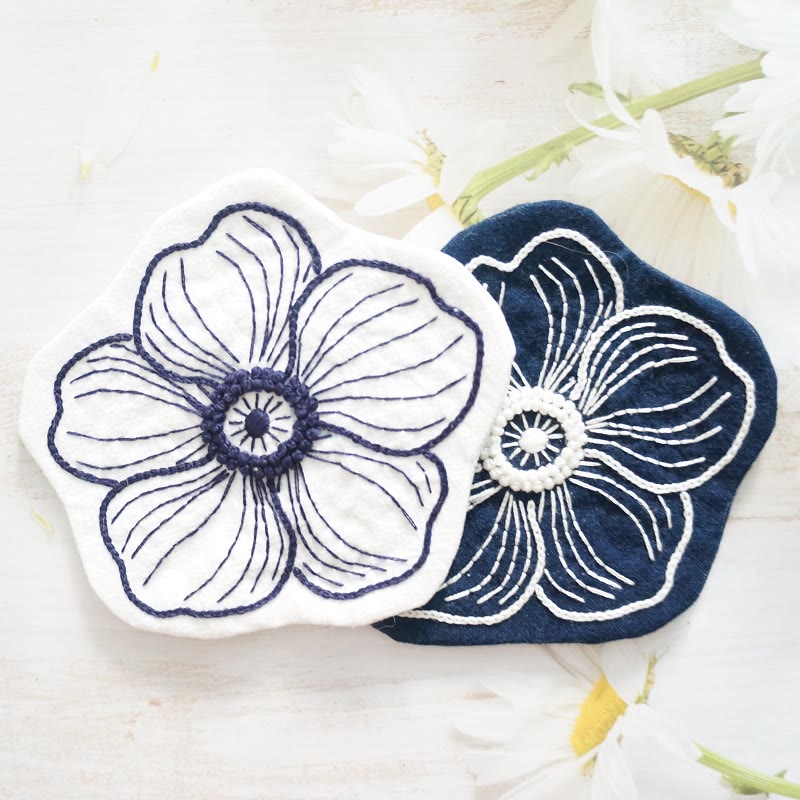 Embroidery Flower Coasters Kit | Creative Desk Decoration | Nice Handmade Gift | Diy Cup Mat - image 0